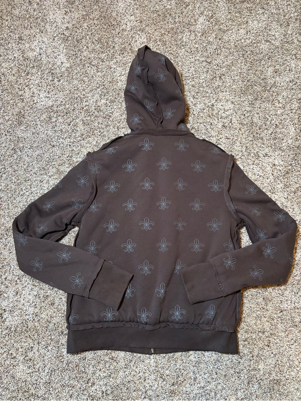 E207 Yag Couture Brown Faux-Fur Hooded Puffer Jacket, Size L - Picture 7 of 7